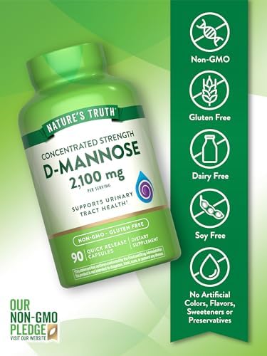 Píldoras de D-Mannosa Nature's Truth | 2100mg | 90 Cápsulas | Suplemento Sin OGM y Libre de Gluten - imagen 3