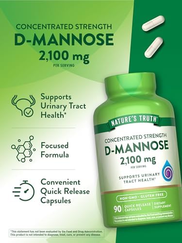 Píldoras de D-Mannosa Nature's Truth | 2100mg | 90 Cápsulas | Suplemento Sin OGM y Libre de Gluten - imagen 5