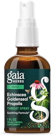 Spray de Garganta Echinacea Goldenseal Propolis de Gaia Herbs - Apoyo Inmunológico y Salud de la Garganta - Con Regaliz, Tomillo, Echinacea, Menta y - imagen 1