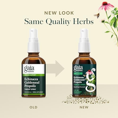 Spray de Garganta Echinacea Goldenseal Propolis de Gaia Herbs - Apoyo Inmunológico y Salud de la Garganta - Con Regaliz, Tomillo, Echinacea, Menta y - imagen 6