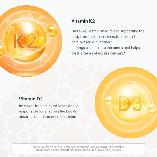 Youtheory K2D3 - Suplemento para Huesos y Corazón - Vitamina D3 y K2 - Sin Lácteos, Soja ni Gluten - Durazno, 60 Gomas Vegetarianas - imagen 5