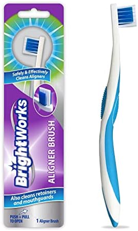 Cepillo BrightWorks para Alineadores (Paquete de 3) - Limpia de Forma Segura y Efectiva Alineadores, Retenedores y Protectores Bucales. Fácil de Usar - imagen 1