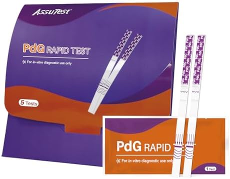 Tiras de Prueba de Progesterona AssuTest PdG, Test de Ovulación en Casa, Precisión en Detección, Selladas Individualmente, Paquete de 5 - imagen 1