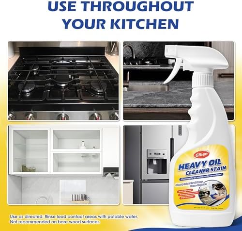 Limpiador de Aceite Pesado Gihen - Limpiador Multiusos Efectivo 500 ml, Incluye Botella con Spray y Toalla para Limpiar Cocina, Horno, Estufa, - imagen 2