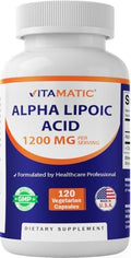 Ácido Lipoico Vitamatic 1200mg por Porción, 120 Cápsulas - Sin Gluten, Cápsulas Vegetarianas, Sin Soja y No Transgénico - imagen 1