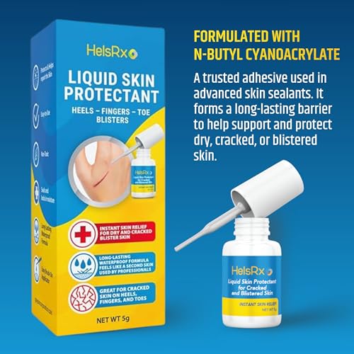 HelsRx Pegamento Líquido para Vendajes - Gel Invisible para Reparar Piel en Talones Agrietados, Pies, Dedos, Raspones y Ampollas - Protección - imagen 5