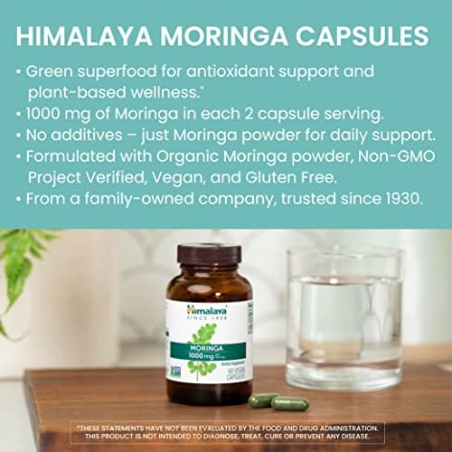 Himalaya Moringa - Suplemento Herbal Antioxidante para Bienestar y Vitalidad, Vegano, No Transgénico, Sin Gluten, 1000 mg, 60 Cápsulas - imagen 3