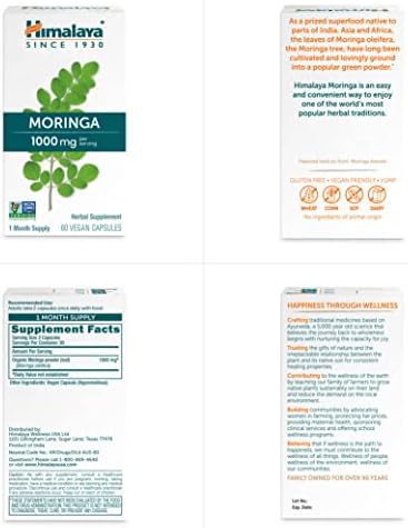 Himalaya Moringa - Suplemento Herbal Antioxidante para Bienestar y Vitalidad, Vegano, No Transgénico, Sin Gluten, 1000 mg, 60 Cápsulas - imagen 7