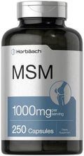 Cápsulas de Suplemento MSM Horbäach | 1000mg | 250 Contenido | Fórmula Sin OGM y Libre de Gluten | Metilsulfonilmetano - imagen 1