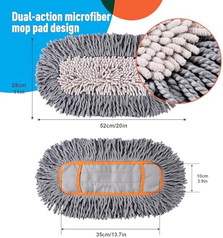 Paquete de 3 Almohadillas de Repuesto de Microfibra CLEANHOME para Trapeador, Lavables y Reutilizables, Ideal para Limpiar Pisos de Madera - imagen 2