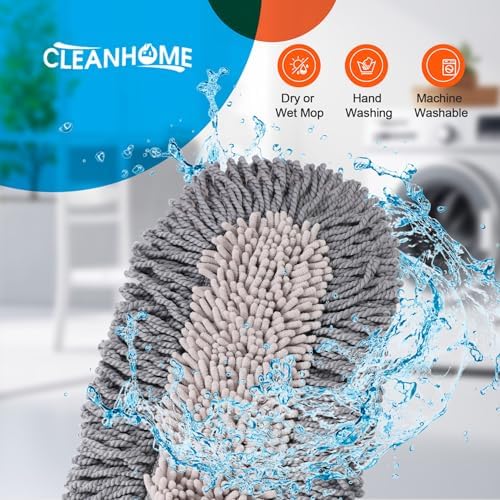 Paquete de 3 Almohadillas de Repuesto de Microfibra CLEANHOME para Trapeador, Lavables y Reutilizables, Ideal para Limpiar Pisos de Madera - imagen 3