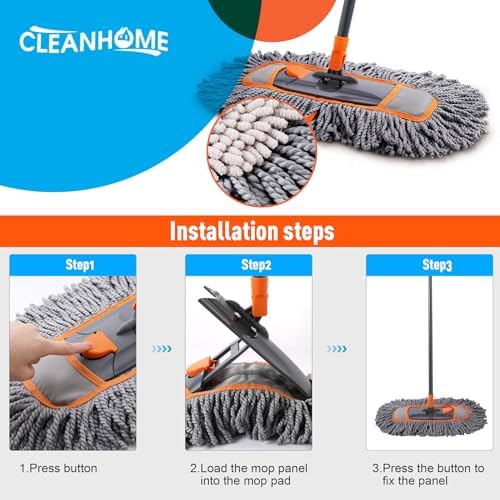 Paquete de 3 Almohadillas de Repuesto de Microfibra CLEANHOME para Trapeador, Lavables y Reutilizables, Ideal para Limpiar Pisos de Madera - imagen 4