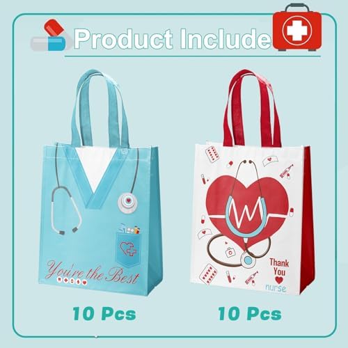 Bolsas de Regalo Reutilizables para Enfermeras Ertyjikg - 20 Piezas, Decoraciones para Fiesta de Graduación 2025, Bolsas de Agradecimiento - imagen 2