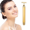 Beauty Bar Masajeador Facial Eléctrico 24k Golden Pulse, Herramienta T-Shape para Piel Sensible, Reafirmante y Elevador - imagen 1