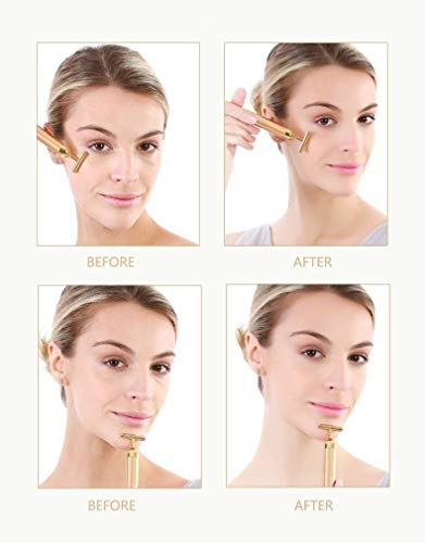 Beauty Bar Masajeador Facial Eléctrico 24k Golden Pulse, Herramienta T-Shape para Piel Sensible, Reafirmante y Elevador - imagen 5