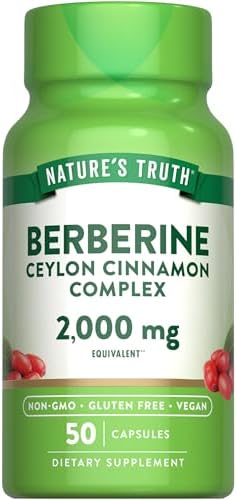 Berberina de Nature's Truth con Complejo de Canela de Ceilán | 50 Cápsulas Veganas | Suplemento Vegano, No GMO y Sin Gluten - imagen 1