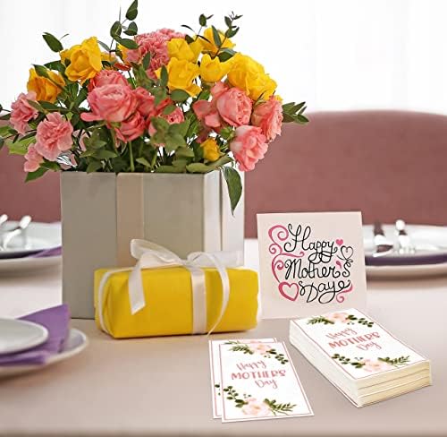 Servilletas Desechables de Papel 3 Capas Gift Boutique - Paquete de 100 para Fiestas del Día de las Madres, Diseño Floral Primavera, Mejor Mamá - imagen 2