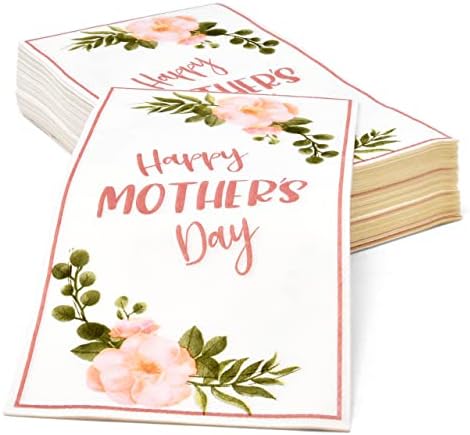 Servilletas Desechables de Papel 3 Capas Gift Boutique - Paquete de 100 para Fiestas del Día de las Madres, Diseño Floral Primavera, Mejor Mamá - imagen 3