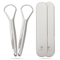 Me Mother Earth Juego de 2 Raspadores de Lengua de Acero Inoxidable para Adultos con 2 Estuches de Viaje – Limpiador Duradero para Cuidado Oral y - imagen 1