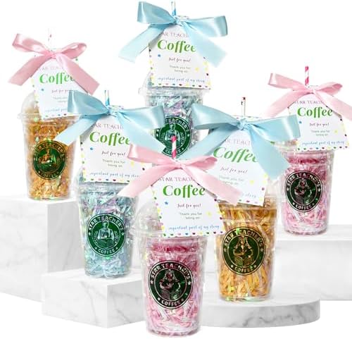 Teyomi Set de 6 Tarjetas de Regalo para Café, Regalos de Agradecimiento para Maestros con Tarjetas Inspiradoras, Ideal para Navidad, Regreso a Clases - imagen 1