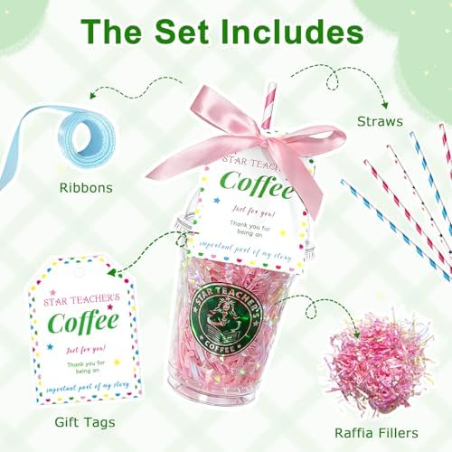 Teyomi Set de 6 Tarjetas de Regalo para Café, Regalos de Agradecimiento para Maestros con Tarjetas Inspiradoras, Ideal para Navidad, Regreso a Clases - imagen 2