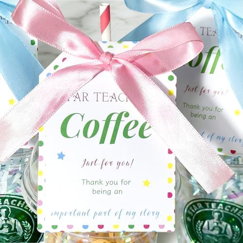 Teyomi Set de 6 Tarjetas de Regalo para Café, Regalos de Agradecimiento para Maestros con Tarjetas Inspiradoras, Ideal para Navidad, Regreso a Clases - imagen 4