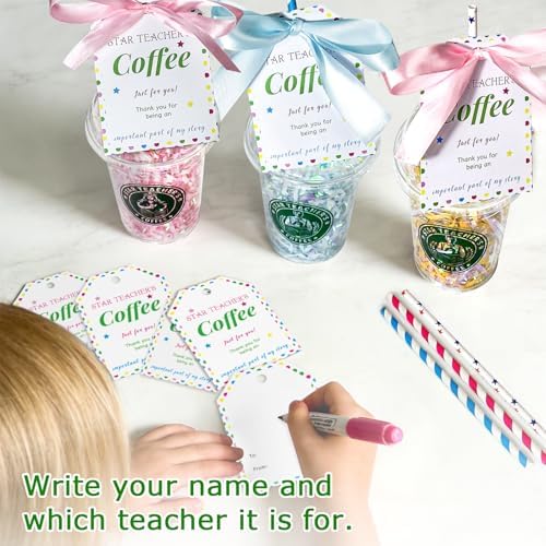 Teyomi Set de 6 Tarjetas de Regalo para Café, Regalos de Agradecimiento para Maestros con Tarjetas Inspiradoras, Ideal para Navidad, Regreso a Clases - imagen 5