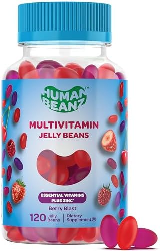 Gomitas de Multivitaminas Human Beanz con Zinc para Hombres y Mujeres, Suplemento Dietético Vegetariano, 120 Jelly Beans Sabor Frutos Rojos, Kosher - imagen 1