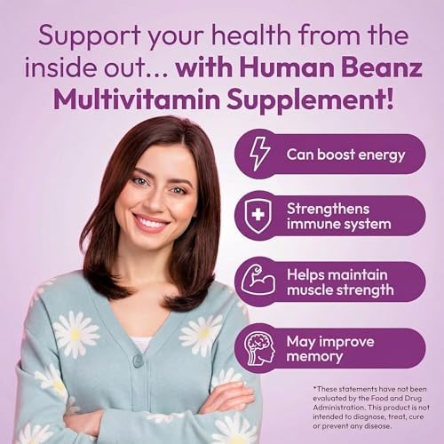 Gomitas de Multivitaminas Human Beanz con Zinc para Hombres y Mujeres, Suplemento Dietético Vegetariano, 120 Jelly Beans Sabor Frutos Rojos, Kosher - imagen 4