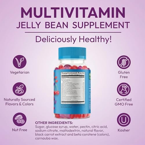 Gomitas de Multivitaminas Human Beanz con Zinc para Hombres y Mujeres, Suplemento Dietético Vegetariano, 120 Jelly Beans Sabor Frutos Rojos, Kosher - imagen 7