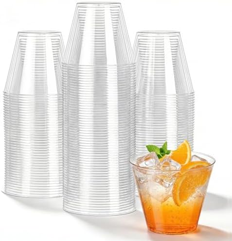 N9R 100 Piezas de Vasos Plásticos Transparentes de 9 oz para Bebidas Frías, Vasos Desechables Resistentes para Fiestas, Bodas y Eventos - imagen 1