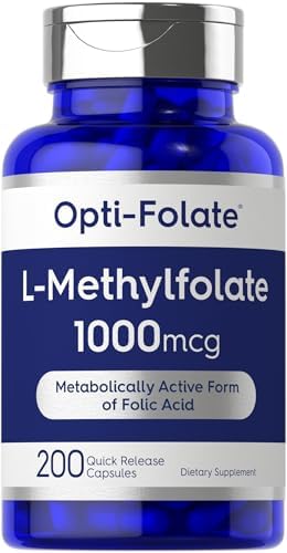 Carlyle L Methylfolato 1000mcg | 200 Cápsulas | Tamaño Económico | Optimizado y Activado | Sin OGM, Libre de Gluten | Methyl Folate, 5-MTHF | por - imagen 1