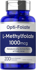 Carlyle L Methylfolato 1000mcg | 200 Cápsulas | Tamaño Económico | Optimizado y Activado | Sin OGM, Libre de Gluten | Methyl Folate, 5-MTHF | por - imagen 1
