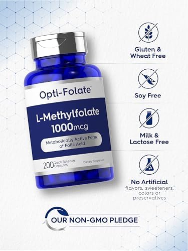 Carlyle L Methylfolato 1000mcg | 200 Cápsulas | Tamaño Económico | Optimizado y Activado | Sin OGM, Libre de Gluten | Methyl Folate, 5-MTHF | por - imagen 5