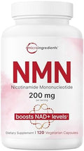 Micro Ingredients NMN 200mg por Porción | 120 Cápsulas Veganas – 60 Porciones | Suplemento de Nicotinamida Mononucleótido | Alternativa a NAD+ y NR, - imagen 1