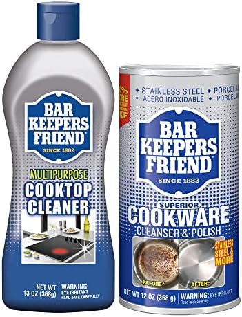 Limpiador de Estufas Bar Keepers Friend (13 oz) - Limpiador y Pulidor de Utensilios (12 oz) para Acero Inoxidable, Olla, Sartén y Parrillas - imagen 1