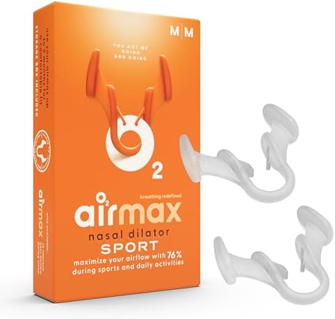 Dilatadores Nasales Deportivos Unisex Airmax - Paquete de Dos - Ayuda para Respirar Cómoda y Segura - Mejora el Flujo de Aire - Transparente - Mediano - imagen 1
