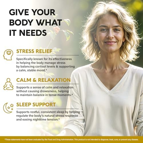 Suplementos de Ashwagandha 1800mg - Ashwagandha Orgánica USDA para Mujeres y Hombres - Efectividad Clínica para Alivio del Estrés y Sueño - Extracto - imagen 3