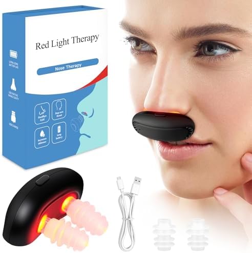 Dispositivo de Terapia Nasal con Luz Roja | Terapia de Luz Roja para Nariz y Senos Nasales | Alivio de Congestión, Alergias y Soporte Sinusal | - imagen 1