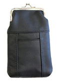 Estuche para Cigarrillos de Cuero 100% Genuino con Encendedor, Cierre de Metal, Diseño Delgado y Duradero - NEGRO - imagen 1