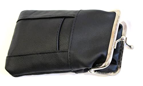 Estuche para Cigarrillos de Cuero 100% Genuino con Encendedor, Cierre de Metal, Diseño Delgado y Duradero - NEGRO - imagen 7
