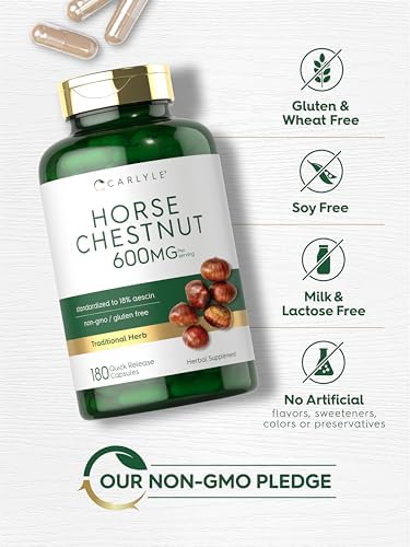 Extracto de Castaño de Indias Carlyle | 600mg | 180 Cápsulas | Suplemento Herbal | Sin OGM, Libre de Gluten - imagen 5