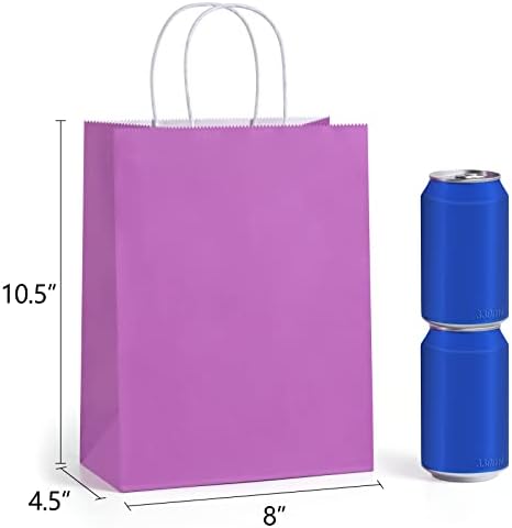 Bolsa de Papel BagDream 24PCS para Fiestas, 6 Colores Arcoíris Asortidos, con Asa, 8x4.25x10.5, Ideal para Bodas y Cumpleaños - imagen 2
