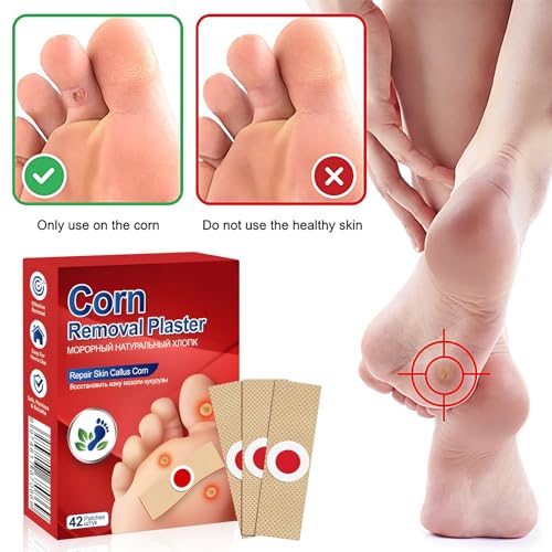 Removedor de Callos y Durezas para Dedos y Pies - Fórmula Extra Fuerte 40% Ácido Salicílico con Almohadillas (Paquete de 42) - imagen 4