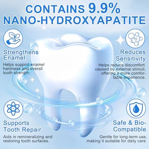 Pasta de Dientes de Hidroxiapatita, Cuidado del Esmalte, 2 Paquetes de 8.46 Oz, Menta Natural para Mayor Frescura, Fórmula No Irritante para Dientes - imagen 2