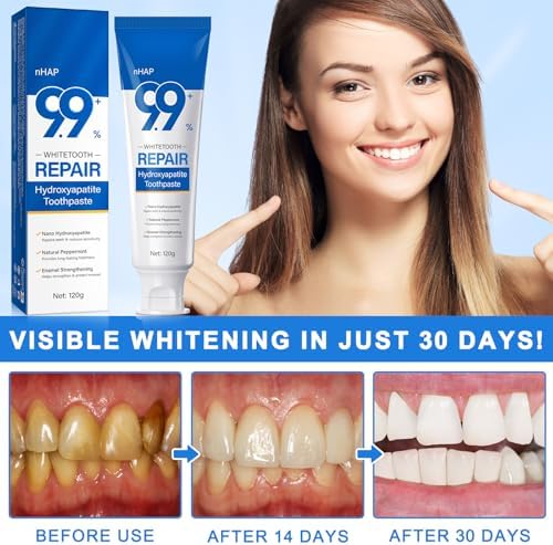 Pasta de Dientes de Hidroxiapatita, Cuidado del Esmalte, 2 Paquetes de 8.46 Oz, Menta Natural para Mayor Frescura, Fórmula No Irritante para Dientes - imagen 5