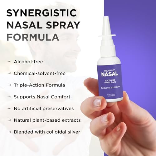 Spray Nasal TriGuard Plus con Plata Coloidal, Extracto de Hoja de Olivo y Extracto de Saúco | Tratamiento para Senos Nasales, 60ml, Hecho en EE. UU. - imagen 5