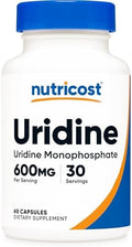 Nutricost Uridina Monofosfato (UMP) 60 Cápsulas, 600 mg por Porción - Vegano, 30 Porciones - imagen 1