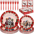 Juego de Platos y Servilletas Desechables QZYL de 96 Piezas para Fiesta Derby de Kentucky, Decoraciones para Fiesta de Caballos, Sirve 24 - imagen 1