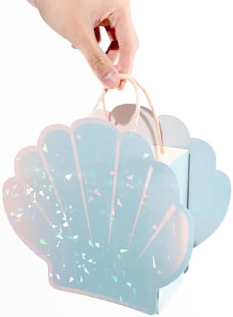 Decoraciones de Fiesta de Sirena Cheerland - Bolsas de Regalo de Concha para Cumpleaños Bajo el Mar, 8 Piezas, Tema Acuático y Playero - imagen 3